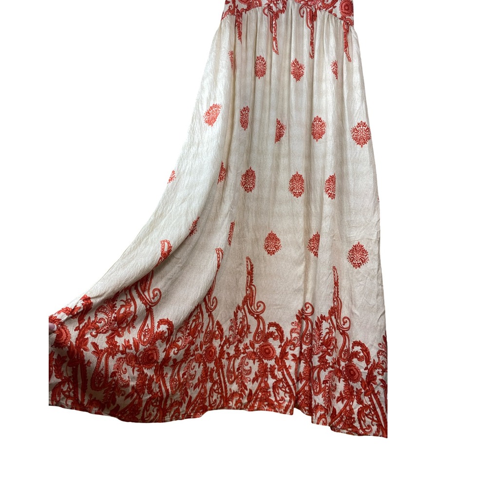 Anewsta Paisley Maxi Dress XL Boho Smocked Back Sleeveless Beachy Flowy Vacay - Picture 9 of 12